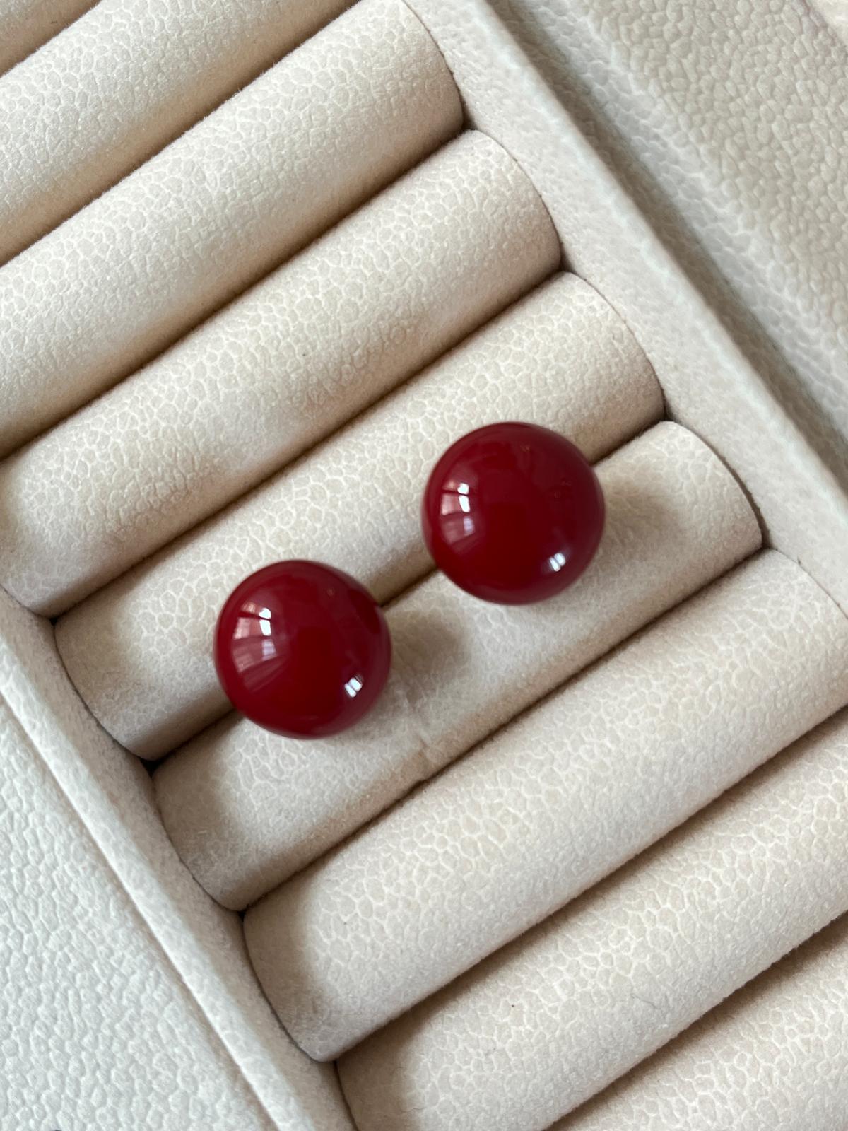 Bordo Top Küpe